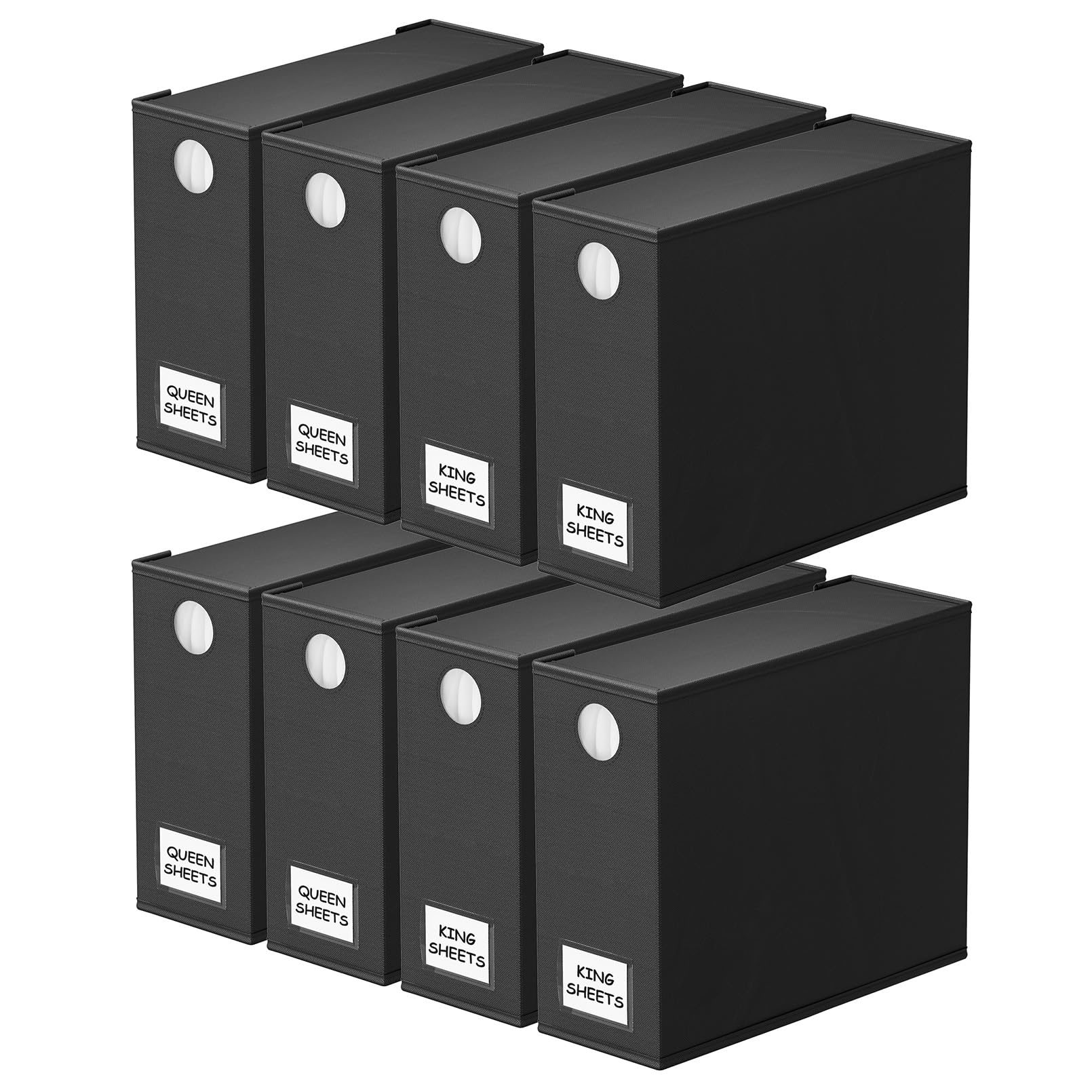 Spaceaid 8 Pack Bed Sheet Organizers And Storage, Foldable Sheet Organizer For Linen Closet, Sheets Set Folder Keeper With Windo